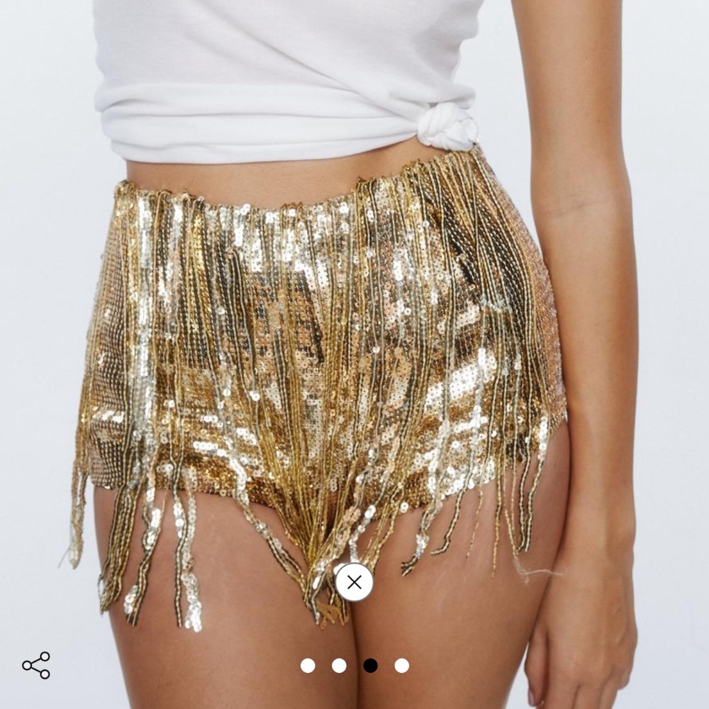 Nasty Gal Glitter Tassel Shorts